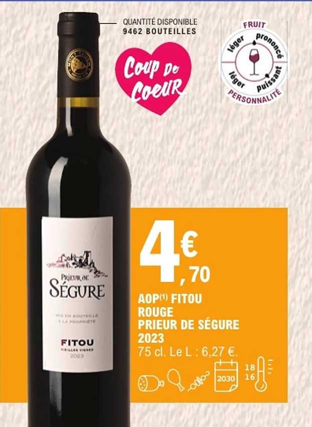 AOP(1) FITOU ROUGE PRIEUR DE SÉGURE 2023