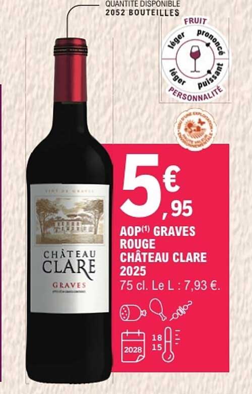 AOP(1) GRAVES ROUGE CHÂTEAU CLARE 2025