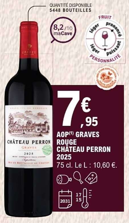 AOP(1) GRAVES ROUGE CHÂTEAU PERRON 2025