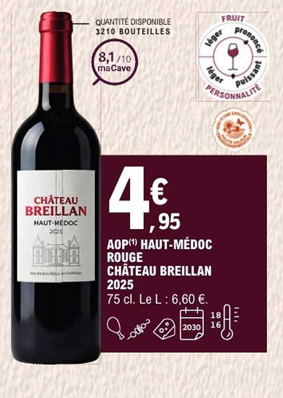 AOP(1) HAUT-MÉDOC ROUGE CHÂTEAU BREILLAN 2025