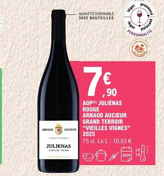 AOP(1) JULIÉNAS ROUGE ARNAUD AUCOEUR GRAND TERROIR “VIEILLES VIGNES” 2025