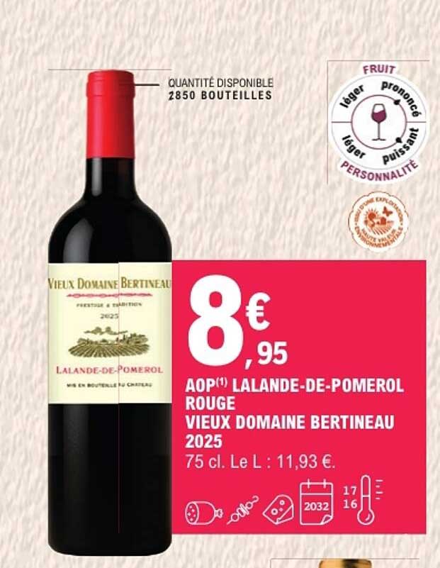 AOP(1) LALANDE-DE-POMEROL ROUGE VIEUX DOMAINE BERTINEAU 2025