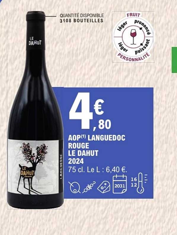 AOP(1) LANGUEDOC ROUGE LE DAHUT 2024