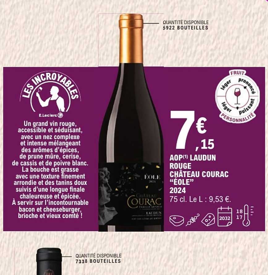 AOP(1) LAUDUN ROUGE CHÂTEAU COURAC “ÉOLE” 2024