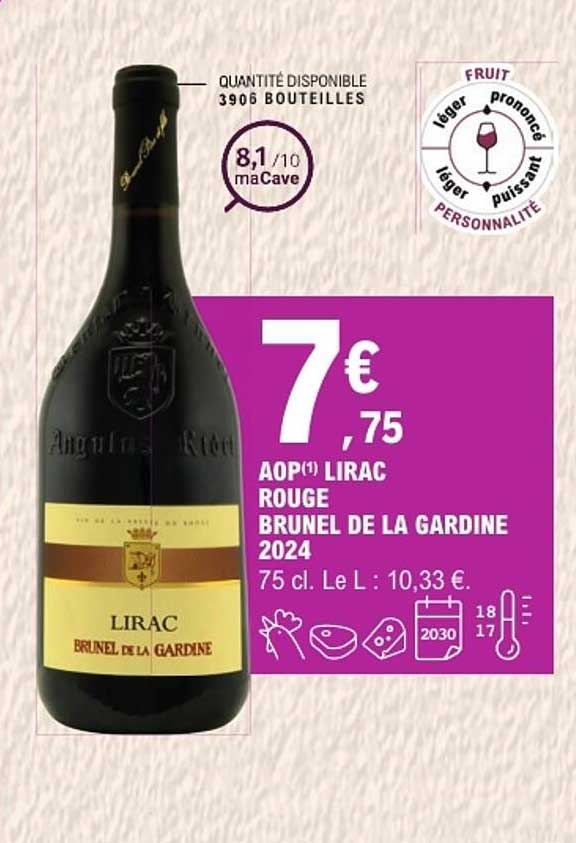 AOP(1) LIRAC ROUGE BRUNEL DE LA GARDINE 2024