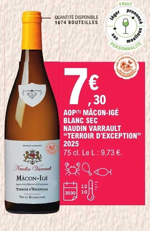 AOP(1) MÂCON-IGÉ BLANC SEC NAUDIN VARRAULT “TERROIR D'EXCEPTION” 2025