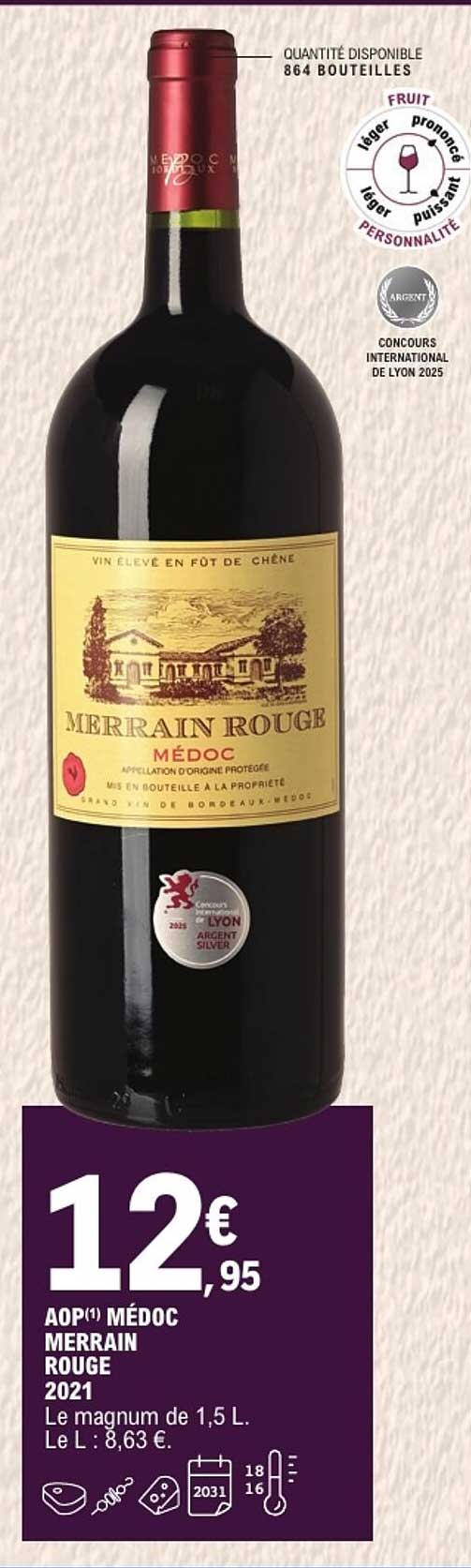 AOP(1) MÉDOC MERRAIN ROUGE 2021