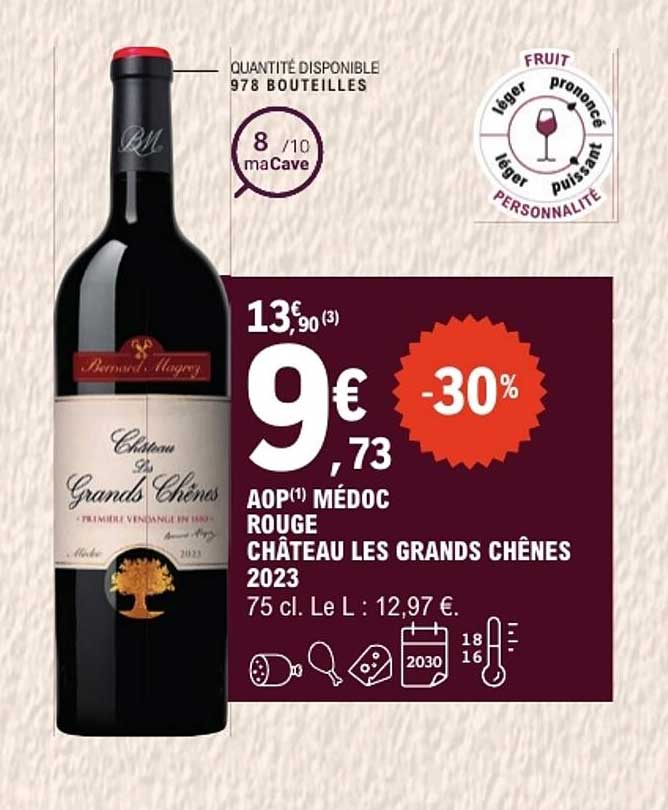 AOP(1) MÉDOC ROUGE CHÂTEAU LES GRANDS CHÊNES 2023
