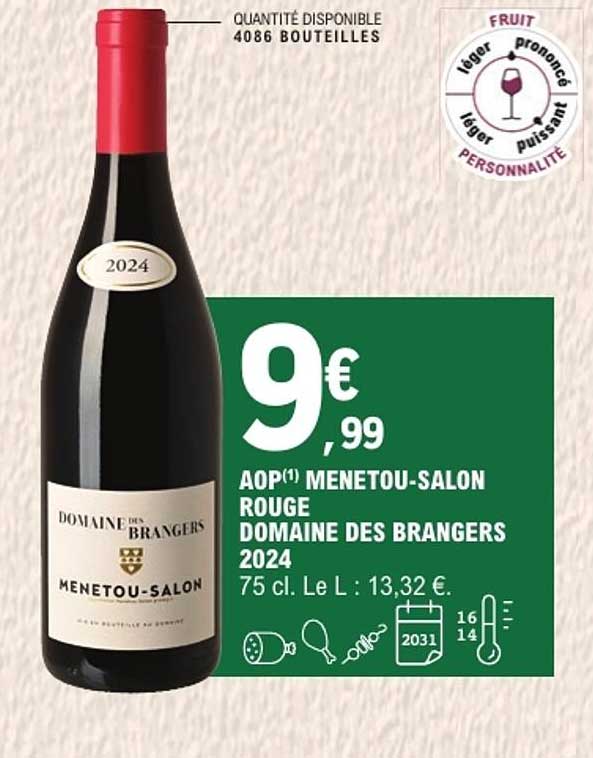 AOP(1) MENETOU-SALON ROUGE DOMAINE DES BRANGERS 2024