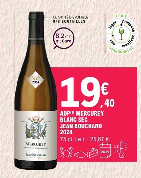AOP(1) MERCUREY BLANC SEC JEAN BOUCHARD 2024