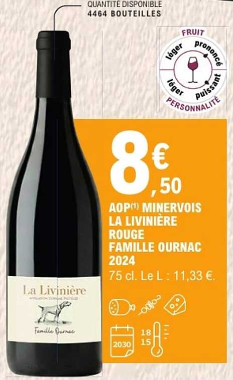 AOP(1) MINERVOIS LA LIVINIÈRE ROUGE FAMILLE OURNAC 2024