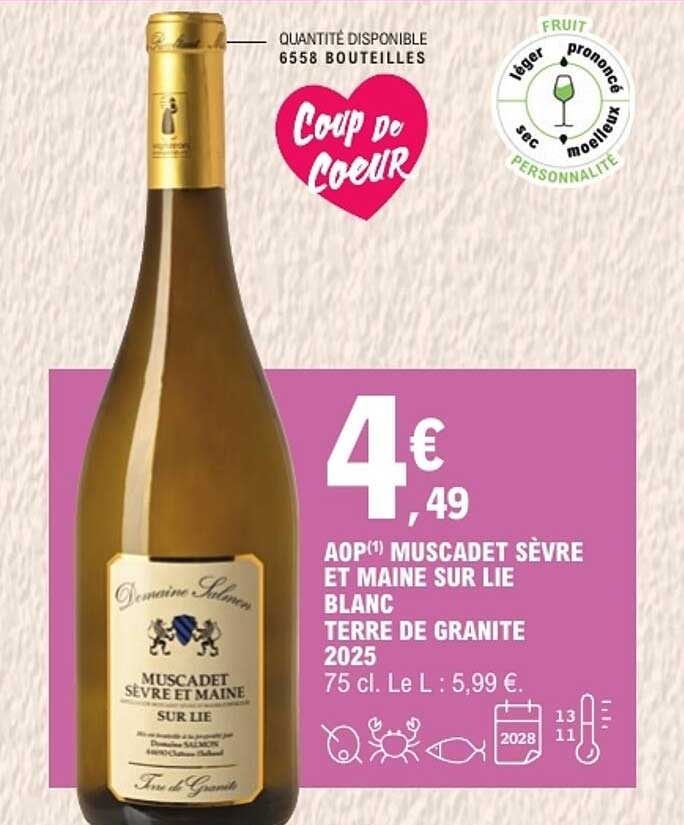 AOP(1) MUSCADET SÈVRE ET MAINE SUR LIE BLANC TERRE DE GRANITE 2025