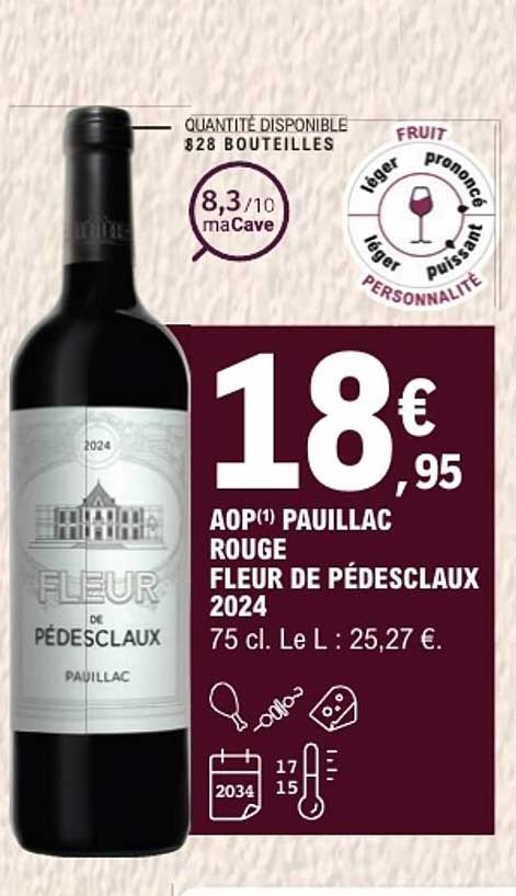 AOP(1) PAUILLAC ROUGE FLEUR DE PÉDESCLAUX 2024