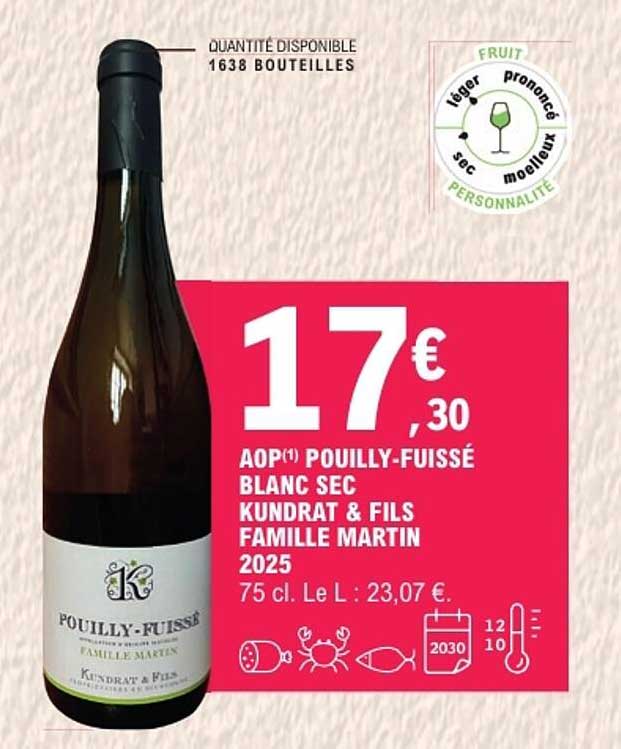 AOP(1) POUILLY-FUISSE BLANC SEC KUNDRAT & FILS FAMILLE MARTIN 2025