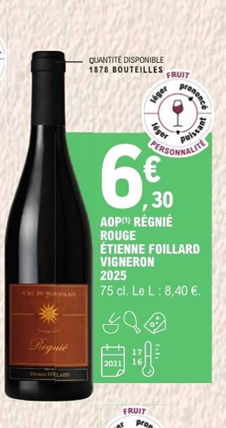 AOP(1) RÉGNIÉ ROUGE ÉTIENNE FOILLARD VIGNERON 2025