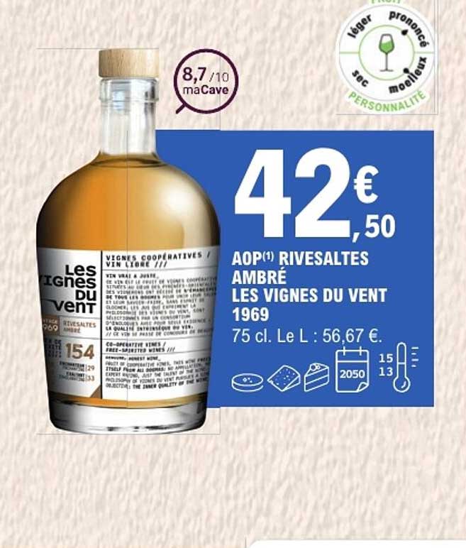 AOP(1) RIVESALTES AMBRÉ LES VIGNES DU VENT 1969