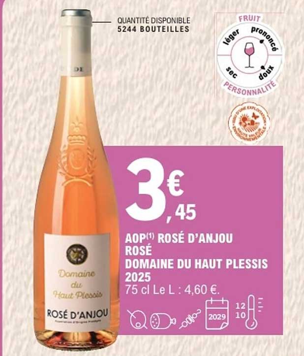 AOP(1) ROSÉ D'ANJOU ROSÉ DOMAINE DU HAUT PLESSIS 2025