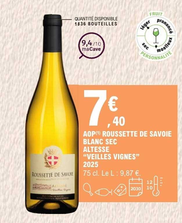 AOP(1) ROUSSETTE DE SAVOIE BLANC SEC ALTESSE “VEILLES VIGNES” 2025