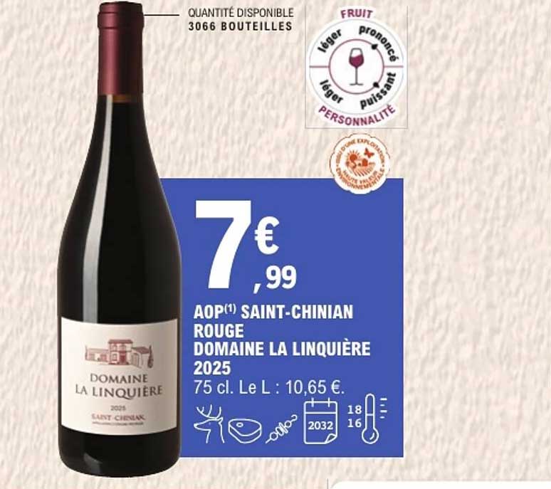 AOP(1) SAINT-CHINIAN ROUGE DOMAINE LA LINQUIÈRE 2025