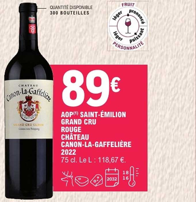 AOP(1) SAINT-ÉMILION GRAND CRU ROUGE CHÂTEAU CANON-LA-GAFFELIÈRE 2022