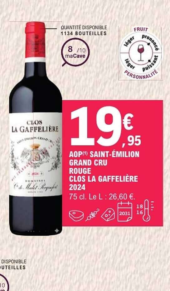 AOP(1) SAINT-ÉMILION GRAND CRU ROUGE CLOS LA GAFFELIÈRE 2024