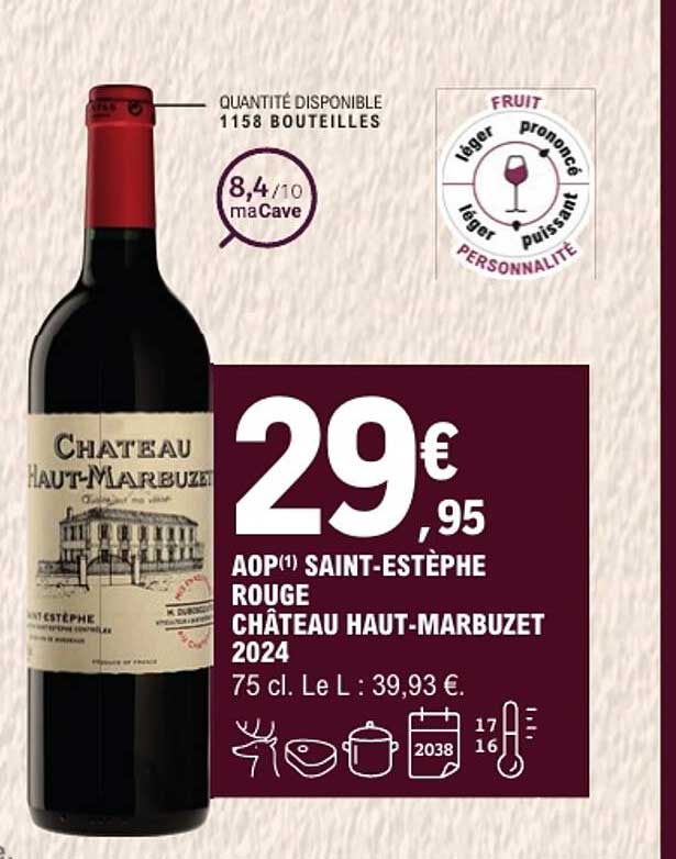 AOP(1) SAINT-ESTÈPHE ROUGE CHÂTEAU HAUT-MARBUZET 2024