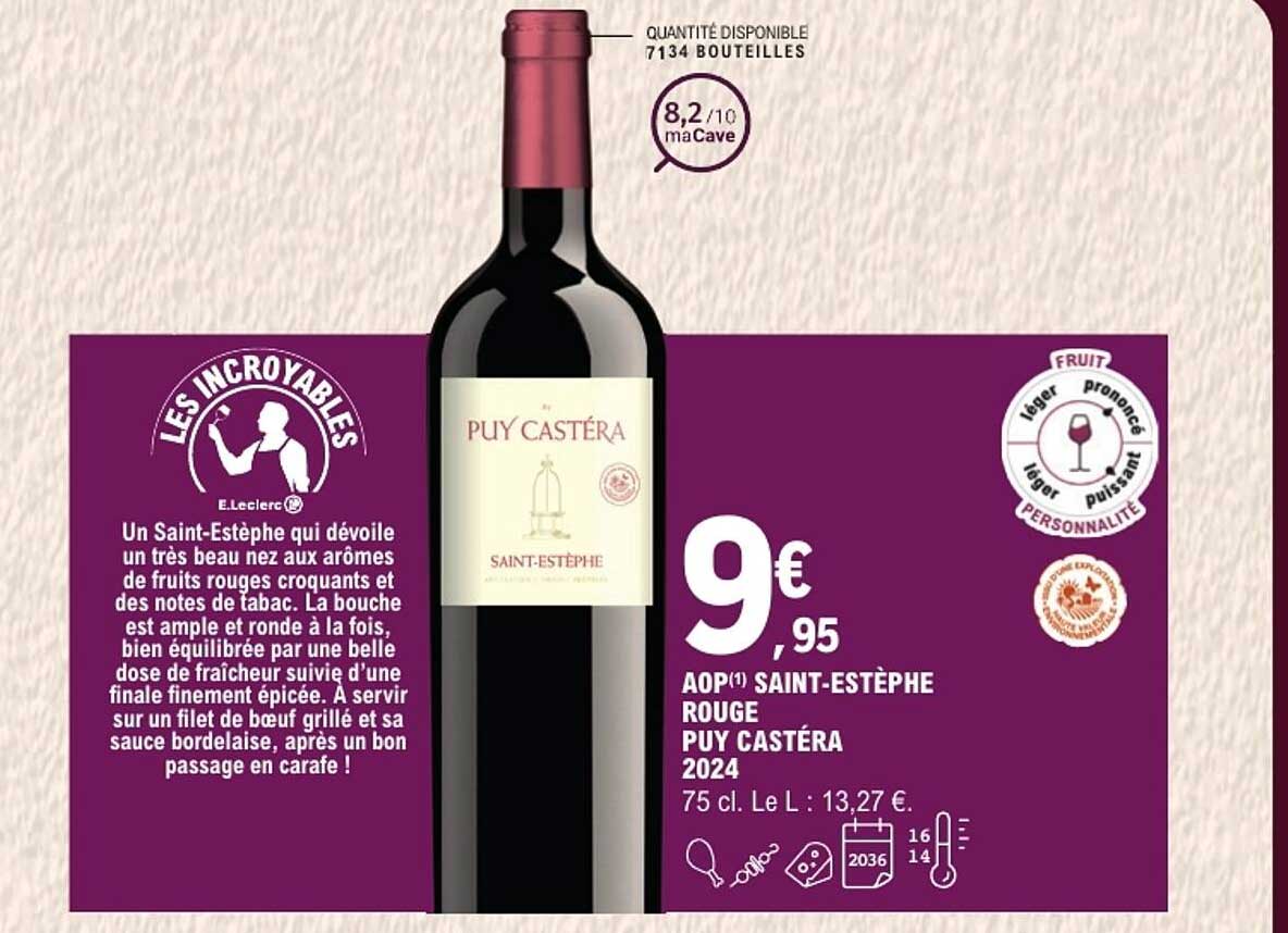 AOP(1) SAINT-ESTÈPHE ROUGE PUY CASTÉRA 2024
