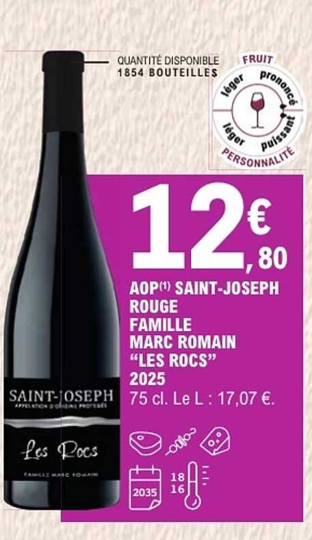 AOP(1) SAINT-JOSEPH ROUGE FAMILLE MARC ROMAIN “LES ROCS” 2025