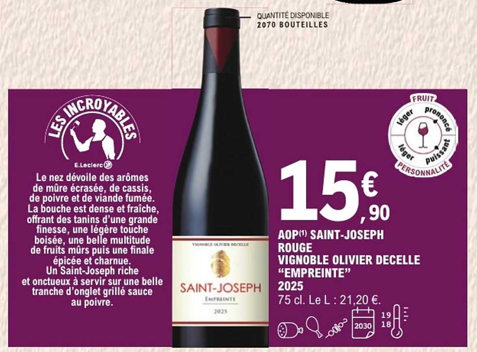 AOP(1) SAINT-JOSEPH ROUGE VIGNOBLE OLIVIER DECELLE "EMPREINTE" 2025