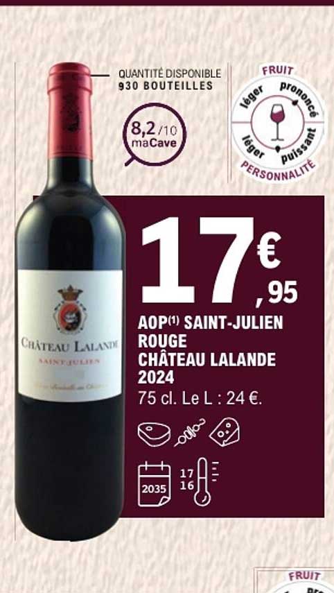 AOP(1) SAINT-JULIEN ROUGE CHÂTEAU LALANDE 2024