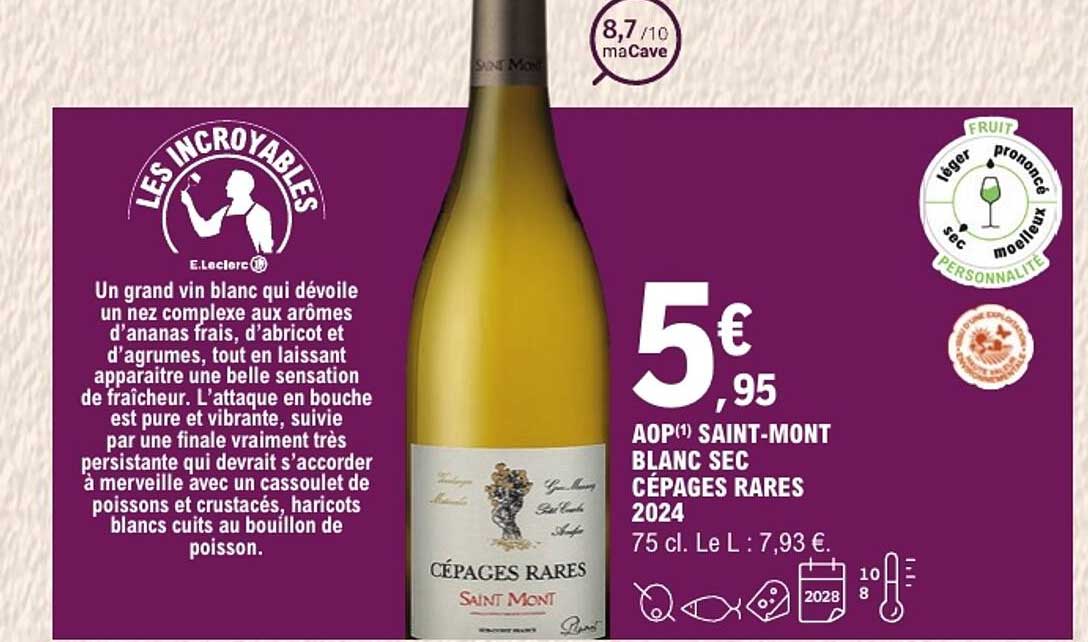 AOP(1) SAINT-MONT BLANC SEC CÉPAGES RARES 2024