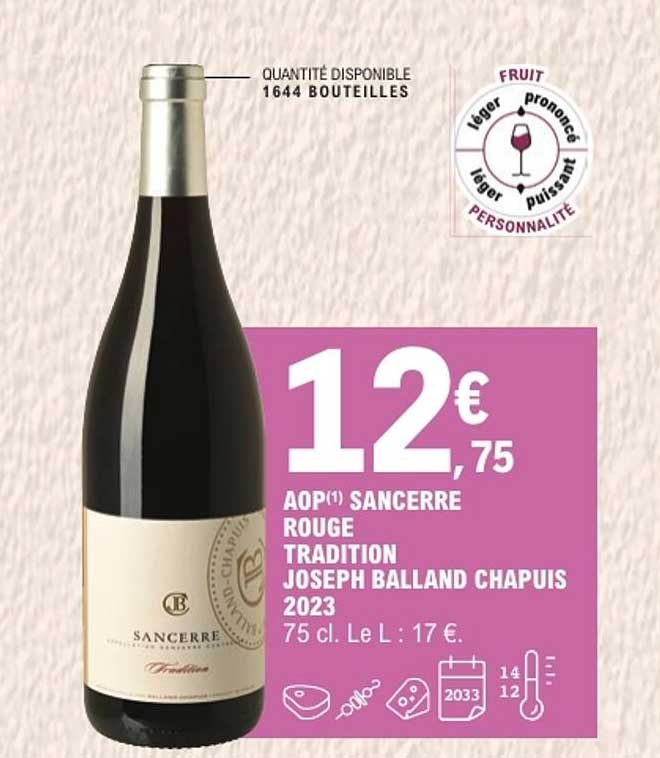 AOP(1) SANCERRE ROUGE TRADITION JOSEPH BALLAND CHAPUIS 2023