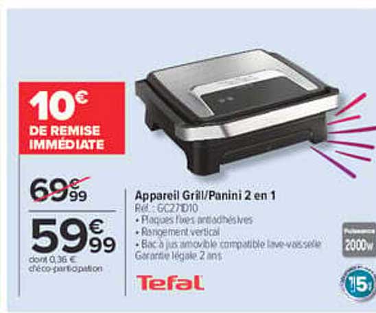 Appareil Grill/Panini 2 en 1