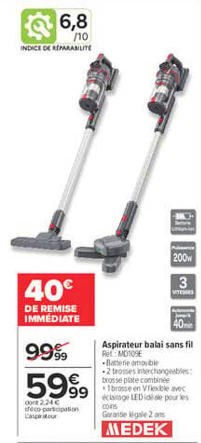 Aspirateur balai sans fil