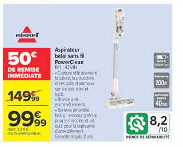 Aspirateur balai sans fil PowerClean