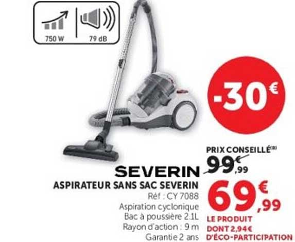 ASPIRATEUR SANS SAC SEVERIN