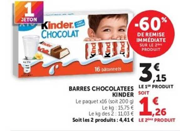 BARRES CHOCOLATEES KINDER