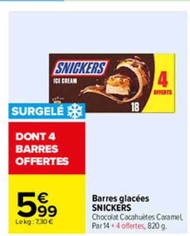 BÂRS GLACÉES SNICKERS