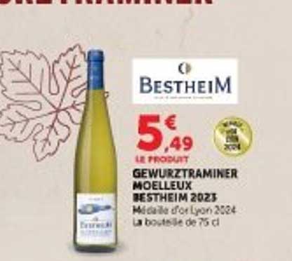 BESTHEIM 5,49€ LE FROST GEWURZTRAMINER MOELLEUX BESTHEIM 2023