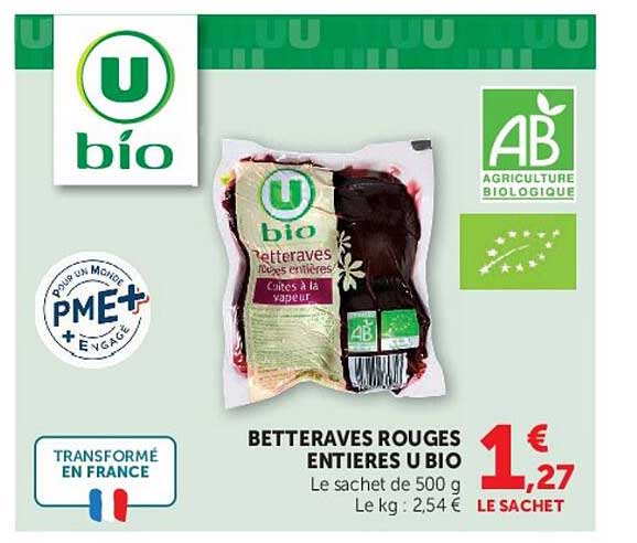 BETTERAVES ROUGES ENTIÈRES U BIO