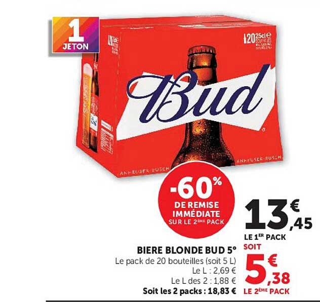 BIERE BLONDE BUD 5°