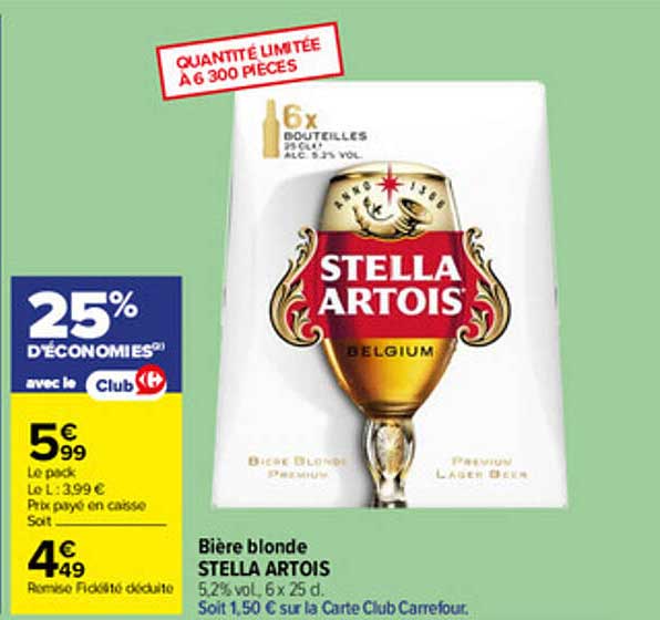 Bière blonde STELLA ARTOIS