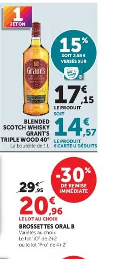 BLENDED SCOTCH WHISKY GRANT'S TRIPLE WOOD 40°
