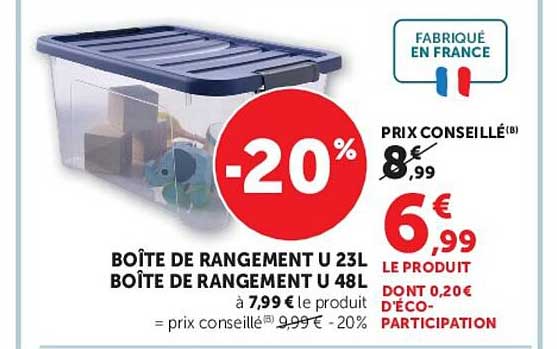 BOÎTE DE RANGEMENT U 23L BOÎTE DE RANGEMENT U 48L