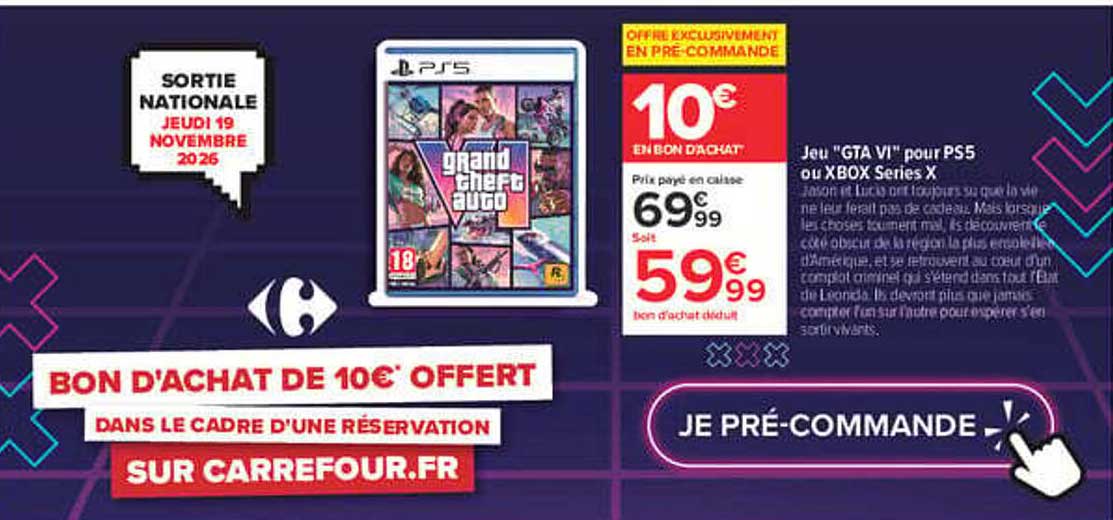 BON D'ACHAT DE 10€ OFFERT DANS LE CADRE D’UNE RÉSERVATION SUR CARREFOUR.FR