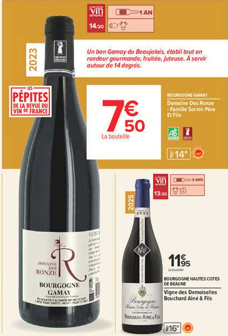 Bourgogne Gamay Domaine Des Ronze - Famille Sorin Père Et Fils
