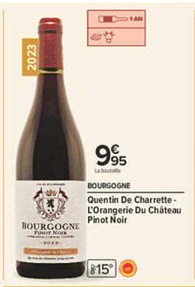 BOURGOGNE Quentin De Charrette - L'Orangène Du Château Pinot Noir