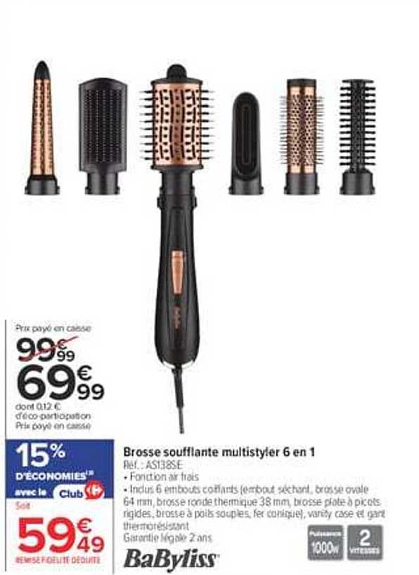 Brosse soufflante multistyler 6 en 1