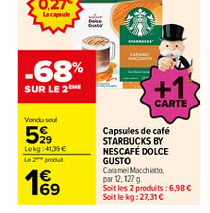 Capsules de café STARBUCKS BY NESCAFÉ DOLCE GUSTO Caramel Macchiato, par 12, 127 g.