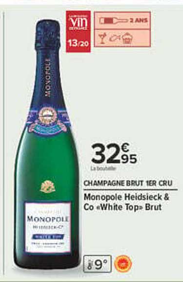 CHAMPAGNE BRUT 1ER CRU Monopole Heidsieck & Co «White Top» Brut